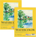 U.S. Art Supply 12" x 16" Premium Heavyweight Watercolor Paper Pad, 140lb by USArtSupply