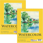 U.S. Art Supply 12" x 16" Premium Heavyweight Watercolor Paper Pad, 140lb by USArtSupply