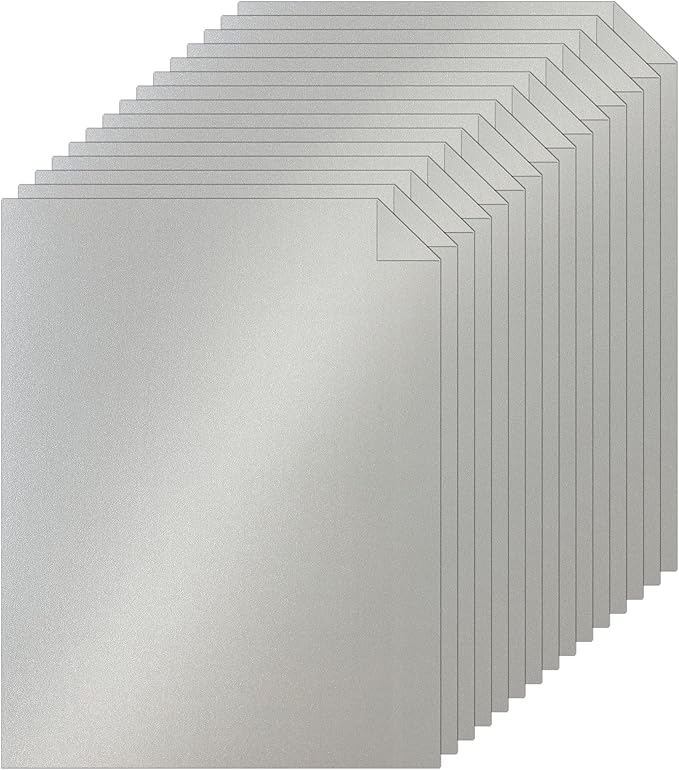 Silunkia 100 Sheets Silver Shimmer Cardstock 8.5 x 11 Crafts Paper, 200gsm/75lb by Silunkia