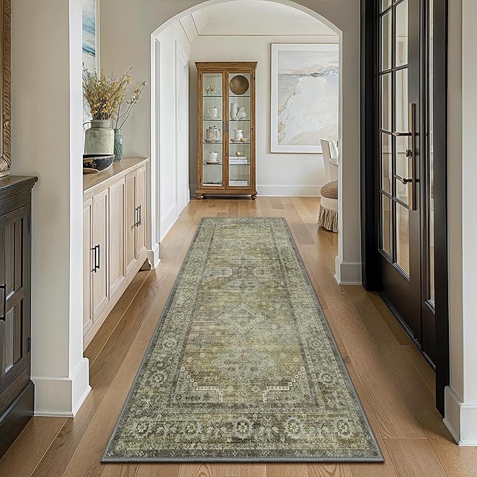 GENIMO Runner Rug 2x8 Non Slip Machine Washable Vintage Hallway Runner Rugs by GENIMO
