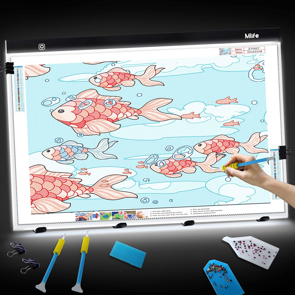 mlife a2 light box kit for diamond painting, close-up detail