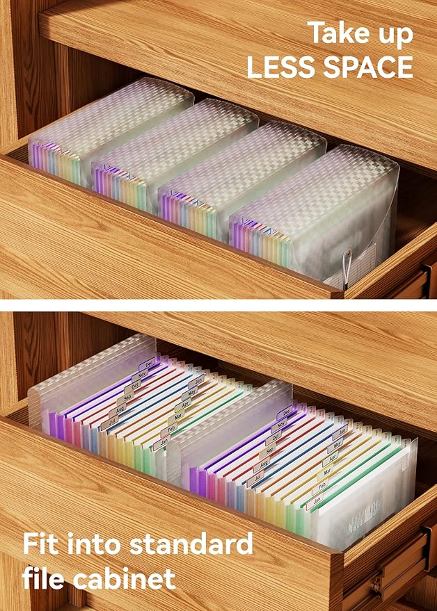 ABC life 12 Pockets Accordion File Organizer Expanding File Folders, Portable - Image 5