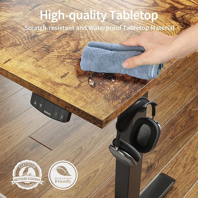 Agilestic Electric Standing Desk, Large 60 x 24 Inches Height Adjustable Desk - Image 5