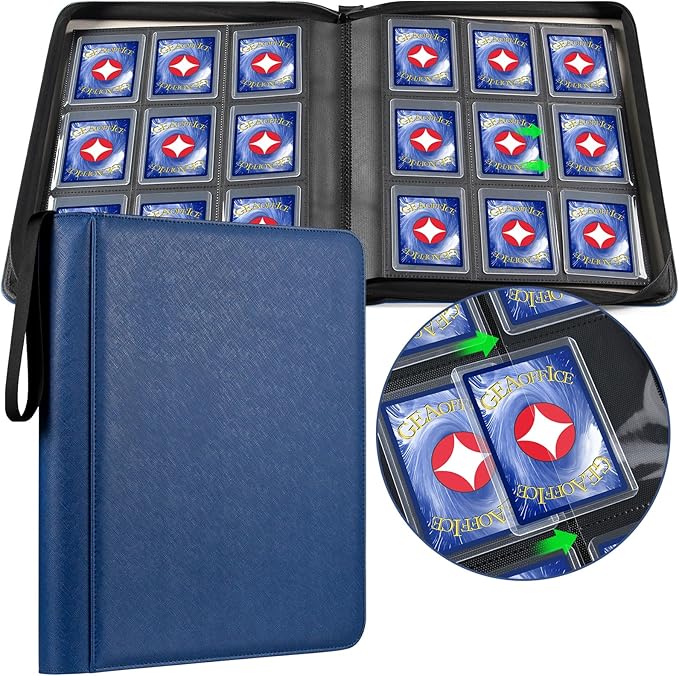 GEAoffice Top Loader Binder Holds 324 Cards, Side Loading 9 Pocket Card Binder by GEAoffice