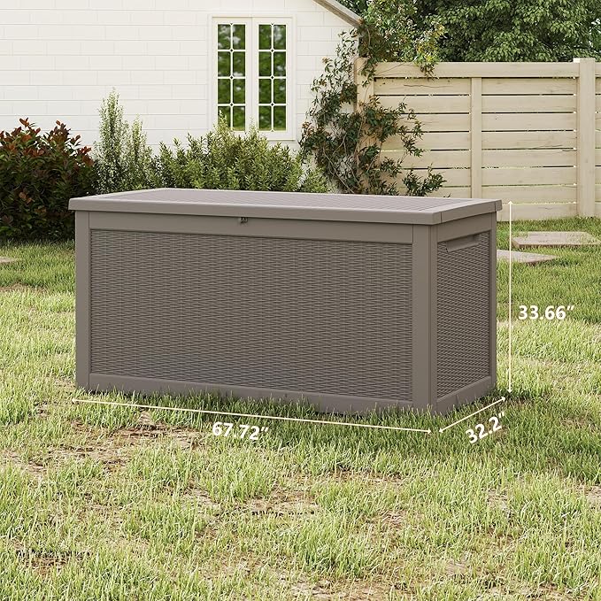 Yardgrace 320 Gallon Outdoor Storage Box Waterproof, Resin Deck Boxes - Image 4