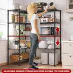 REIBII 5 Tier Wire Shelving Storage Shelves Loads 1430LBS, 2 Pack - Image 5