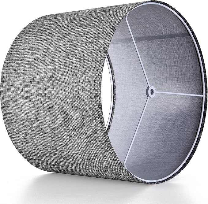 Gray Drum Lamp Shades Medium 13" Top x 13" Bottom x 10" High Traditional - Image 4