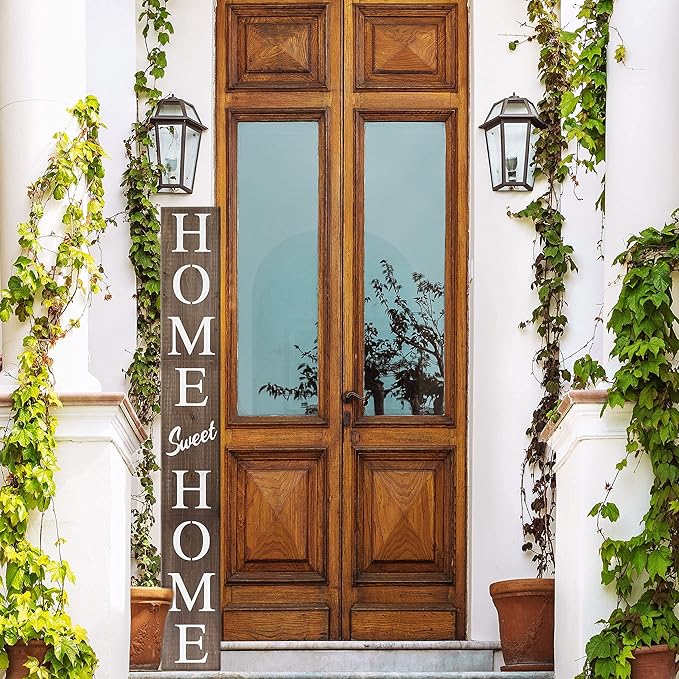Home Sweet Home Sign for Front Door, Wood Rustic Front Porch Décor, Farmhouse - Image 6