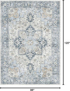 GENIMO 8x10 Area Rugs for Living Room, Machine Washable Non Slip Vintage Rugs - Image 2