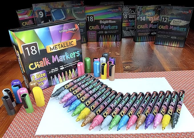 18 Metallic Chalk Markers - Image 2