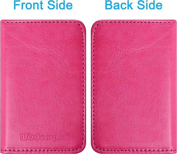 Wisdompro Business Card Holder, 2-Sided PU Leather Folio Name Card Holder - Image 6