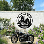 Custom Motorcycle Couple Metal Signs Personalized Couple Name Sign Motorbikes - Image 2