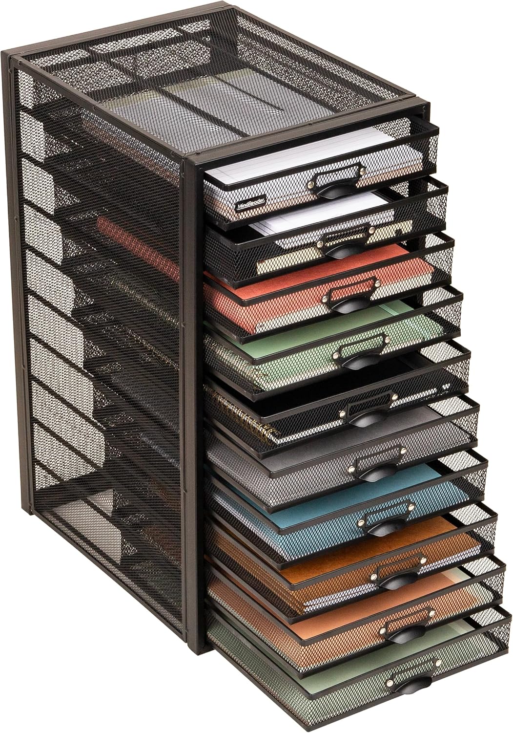 Mind Reader 10-Drawer Desk Organizer for Office Supplies, Crafts, Mail Sortin...