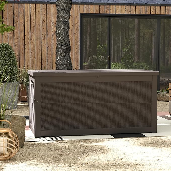 Yardgrace 320 Gallon Outdoor Storage Box Waterproof, Resin Deck Boxes - Image 6