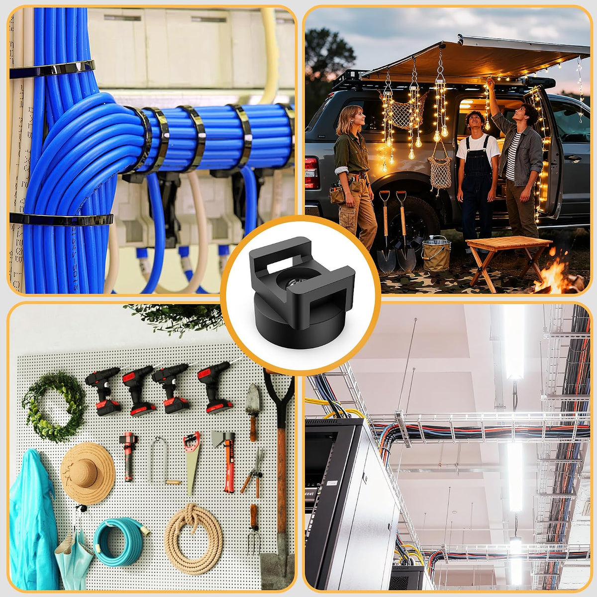 20 Pcs Magnetic Zip Tie Mount Base 26lbs Strong Magnetic Zip Tie Holder Multi...