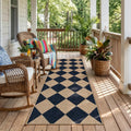 lahome checkered easy jute non slip runner rug, main product view