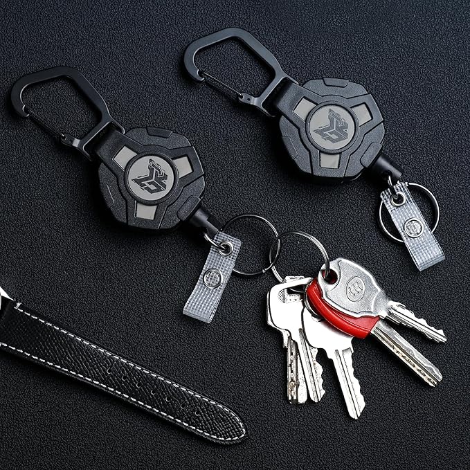 2-Pack Retractable Keychain, Heavy Duty Carabiner Badge Holder, Tactical ID - Image 5