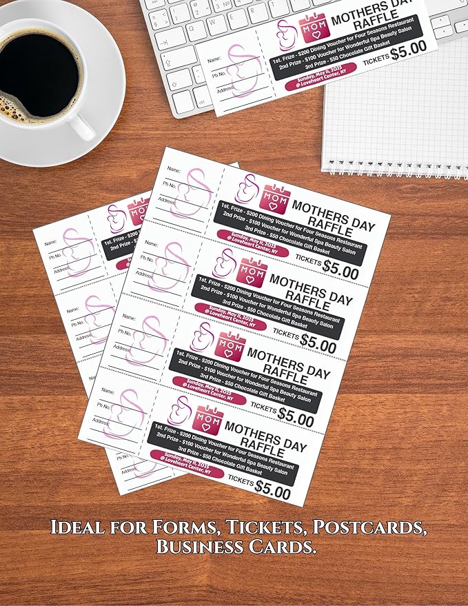 Limited Papers 8.5x11 Perforated Paper, 20/50 Pound, 75 GSM, Variety of - Image 3