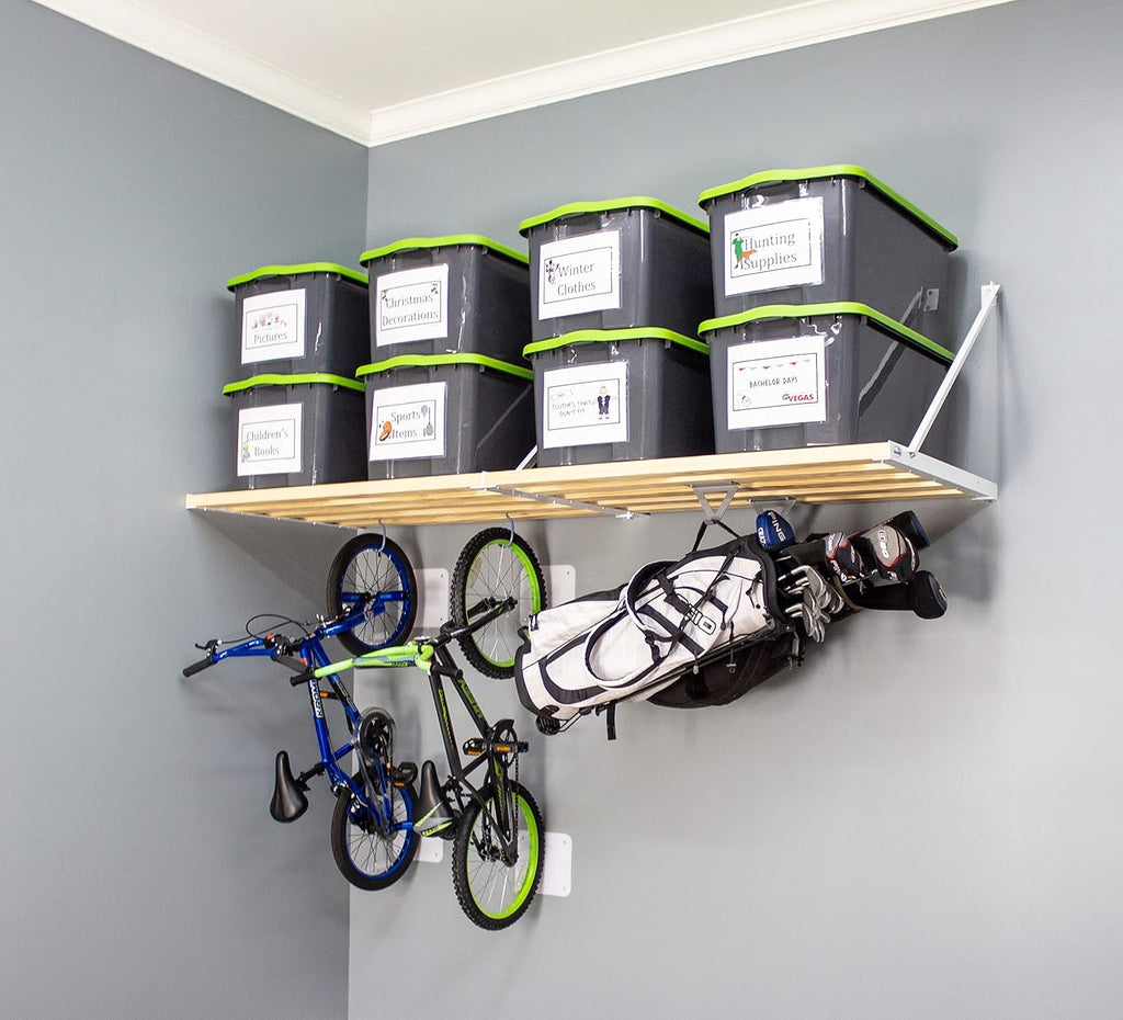 rhino shelf universal garage storage kit - 8 shown in use