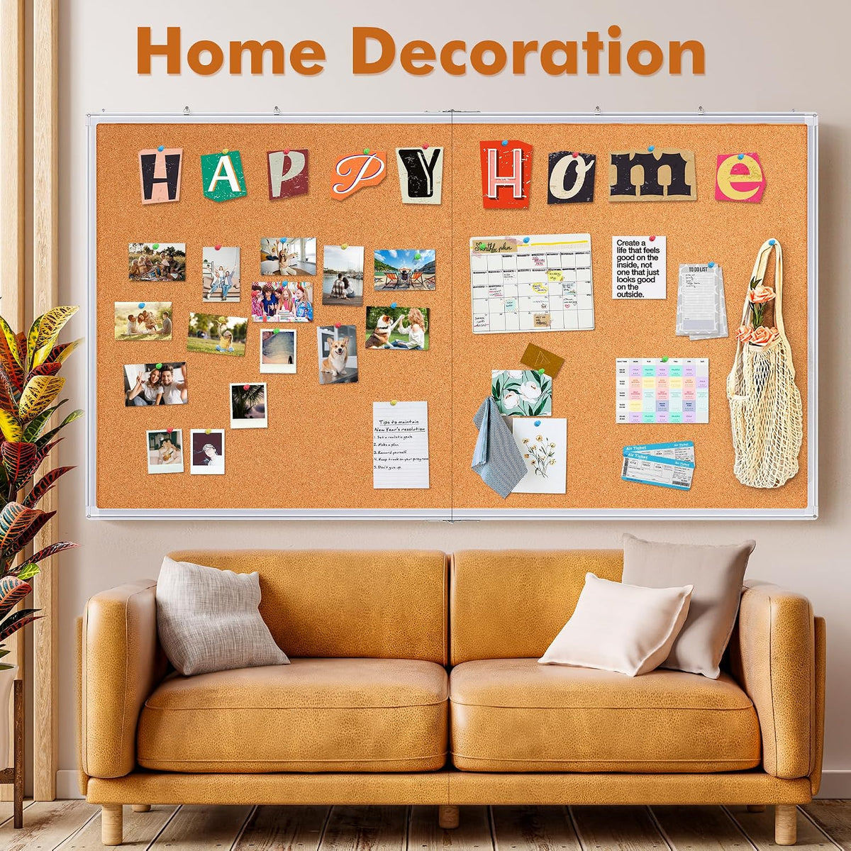 Maxtek Cork Board 72 x 48 in, Large Bulletin Board for Wall Aluminum Framed