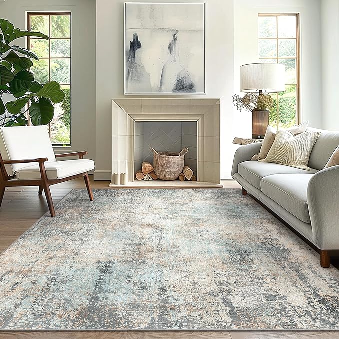 GENIMO Washable Area Rugs for Living Room, 8x10 Modern Non Slip Rugs, Low Pile by GENIMO