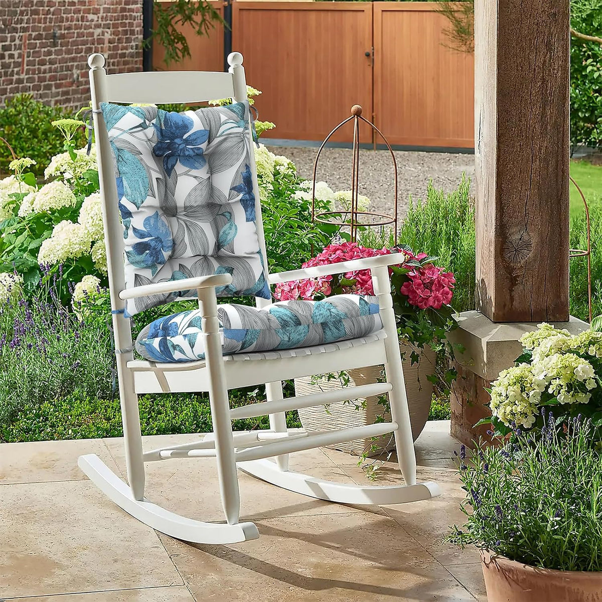 DYTXIII Set of 2 Rocking Chair Cushions for Outdoor/Indoor Use,Water Resistan...