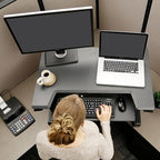 Ergotron – WorkFit-T Standing Desk Converter, Dual Monitor Sit Stand Desk Riser - Image 4