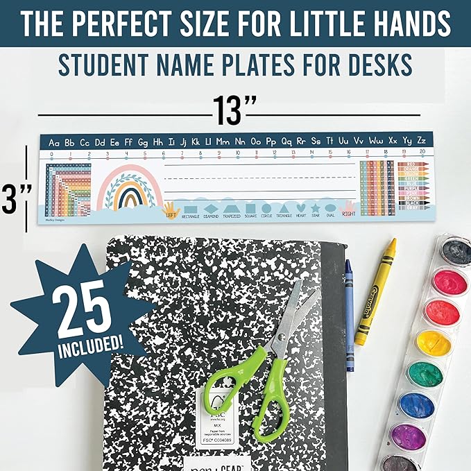 Desk Name Tags for Classroom -25 Student Name Plates for Classroom Kindergarten - Image 2