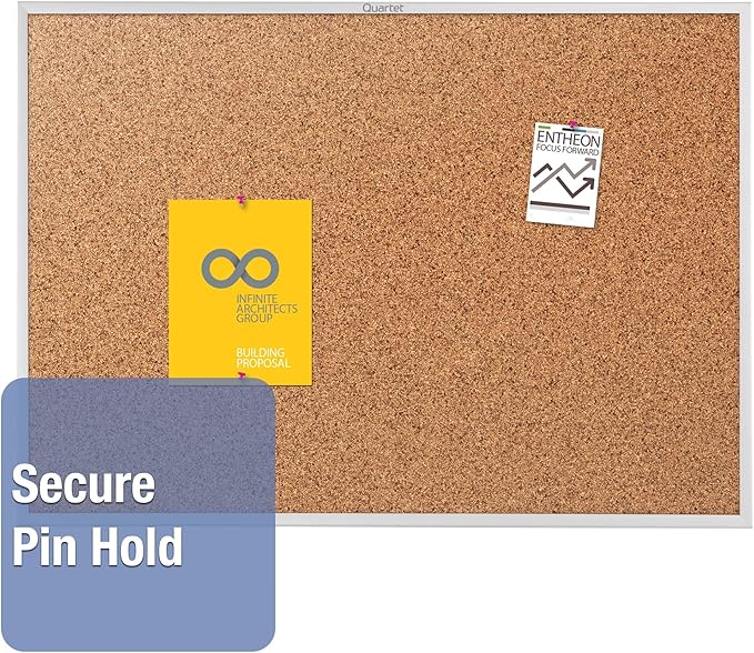 Quartet Standard Aluminum Frame Cork Bulletin Board, 60” x 36” - Image 3