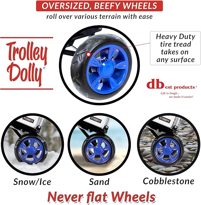 dbest products Trolley Dolly Blue Foldable Shopping cart - Image 3