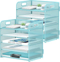 2 Pack 5-Tier Blue Desk Organizer