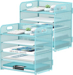 2 Pack 5-Tier Blue Desk Organizer
