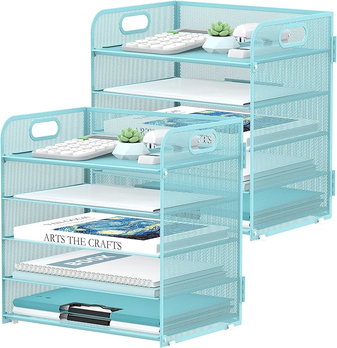 2 Pack 5-Tier Blue Desk Organizer by SUPEASY