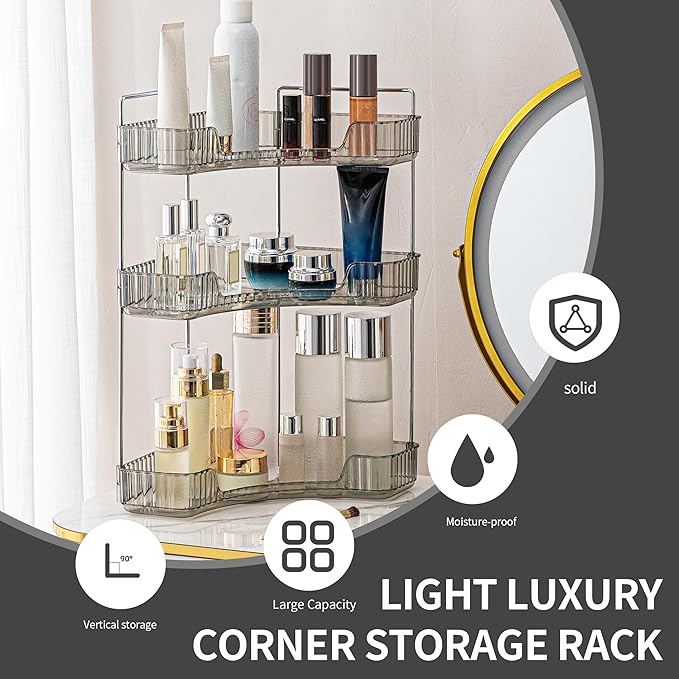 YCIA&DONE Corner Bathroom Counter Organizer, Makeup Organizer - Image 3