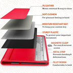 Red Magnetic Shut Premium PU Leather Insurance and Registration Holder - Image 4
