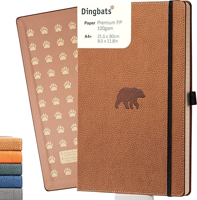 Dingbats* - Wildlife A4 Lined Notebook - Extra Large Hardcover PU Leather by DingbatsNotebooks