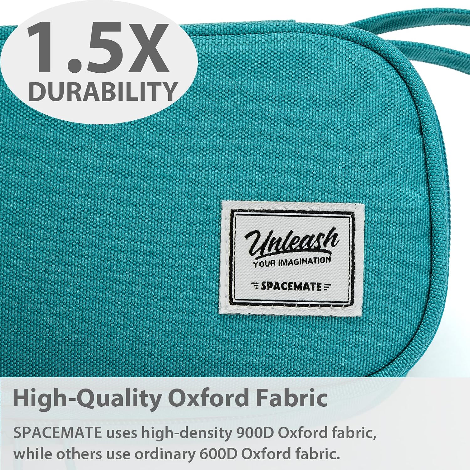 SPACEMATE Large Pencil Case Pouch, Zipper Pencil Box for Kids, Girls & Boys | 1800mL Big Capacity, School Supplies Bag, Pen Organizer, Cute Preppy Aesthetic, Back to College Stationery, Teal