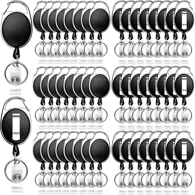 SOVYOULIVE 50 Pack Heavy-Duty Retractable Badge Holders by Unknown