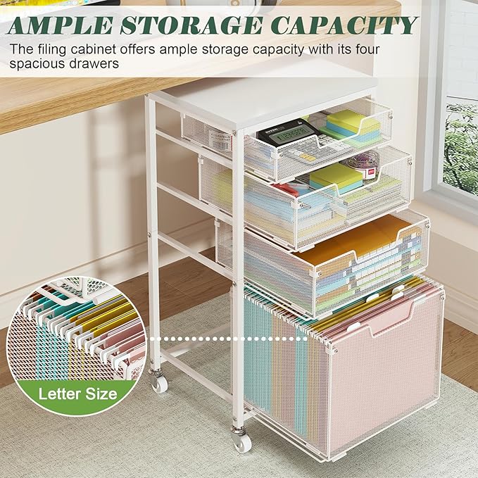 Sbanmao 4 Drawer Rolling File Cart - Image 2