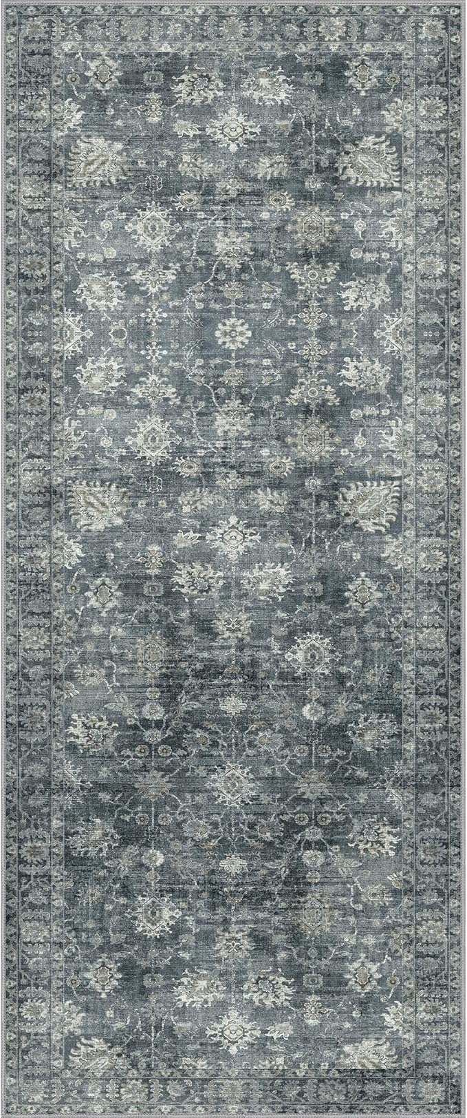 GENIMO Runner Rug 2'6''x6 Non Slip Machine Washable Vintage Hallway Runner Rug - Image 9