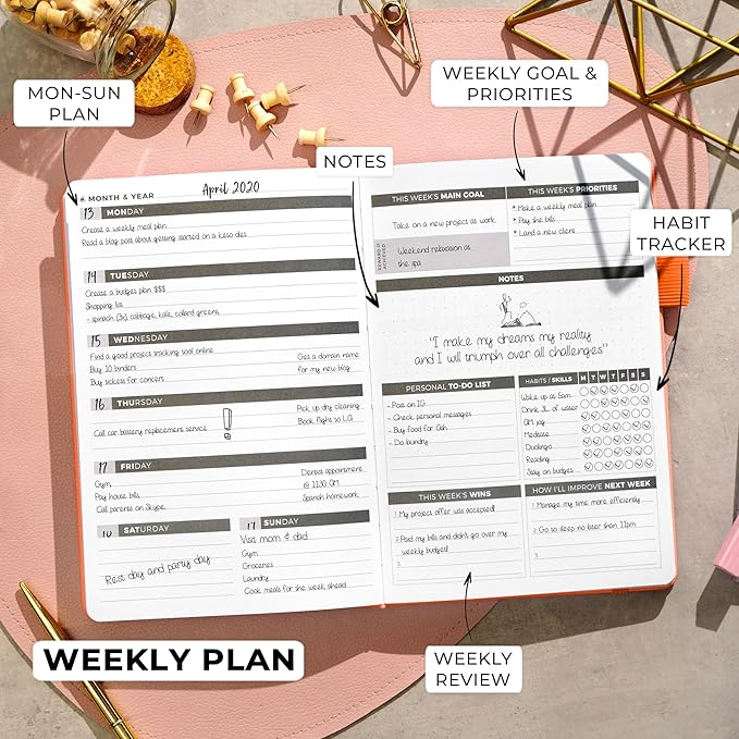 Clever Fox Planner – Undated Weekly & Monthly Planner - Image 3