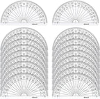 20 Pack Plastic Protractor, 180 Degrees Protractor by eBoot