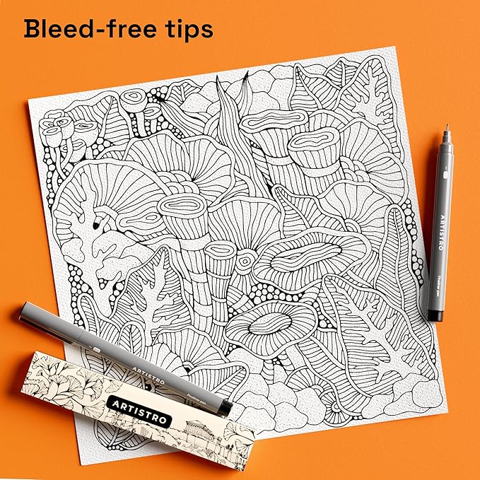 ARTISTRO Set of 2 Fineliner Pens, Waterproof Archival Ink, Ultra Fine Tip Pen - Image 5