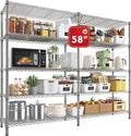 REIBII 58" W Storage Shelves Wire Shelving 1400LB Metal Shelves by REIBII