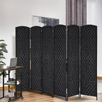HOMCOM Room Divider, 6 Panel Folding Privacy Screen, 6FT Tall Portable Wicker - Image 2