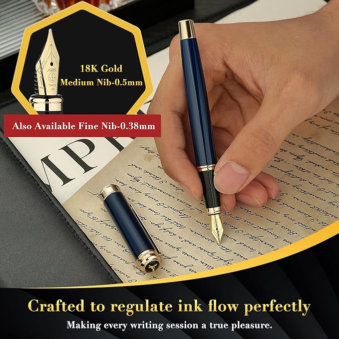 MCNTEIK 317 Fountain Pen, Stunning Luxury Piano Lacquer, 18K Gilded Nib - Image 5