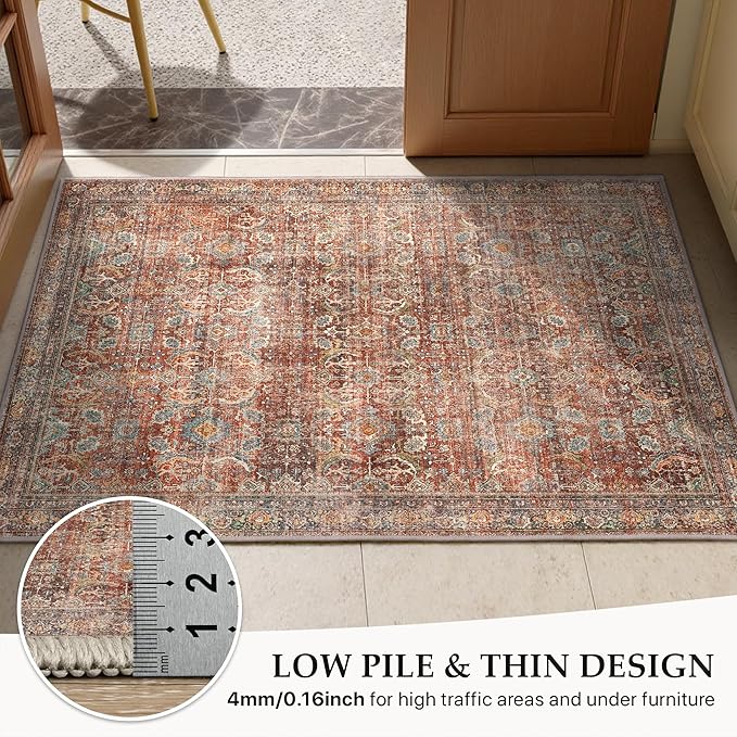 GENIMO 2x10 Runner Rugs for Hallway, Machine Washable Non Slip Vintage Rugs - Image 6