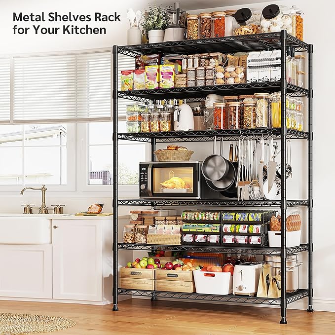 REIBII 75''H Storage Shelves Metal Shelving Unit, 6 Tier Wire Shelving - Image 5