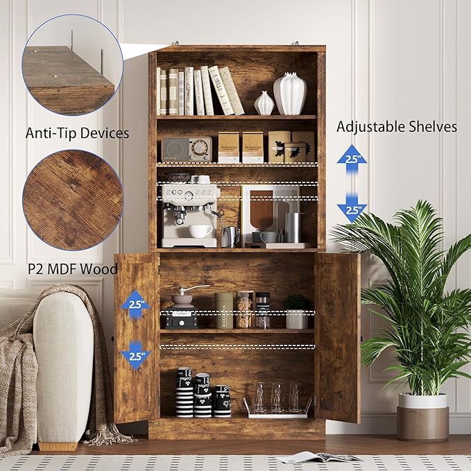 BORNOON 71.4" Tall Bookshelf - Image 5
