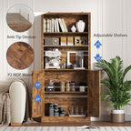 BORNOON 71.4" Tall Bookshelf - Image 5